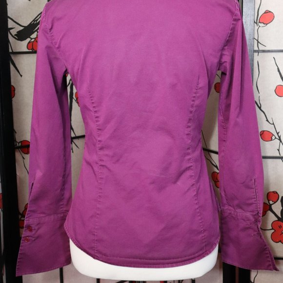 Express Long Sleeve Purple Stretch Dress Shirt, Size 3/4 - Picture 4 of 4
